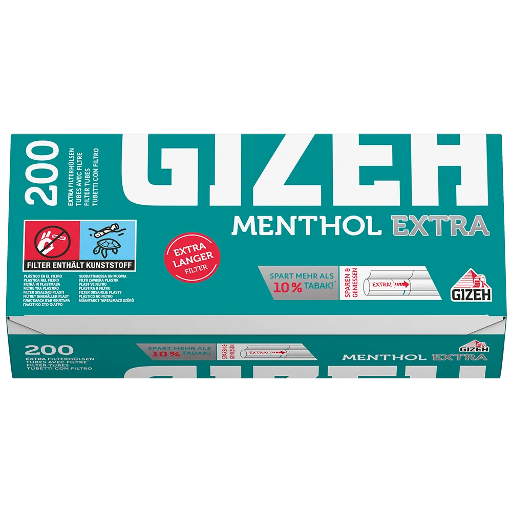 GIZEH Menthol Extra Filterhulzen 200 Stuks
