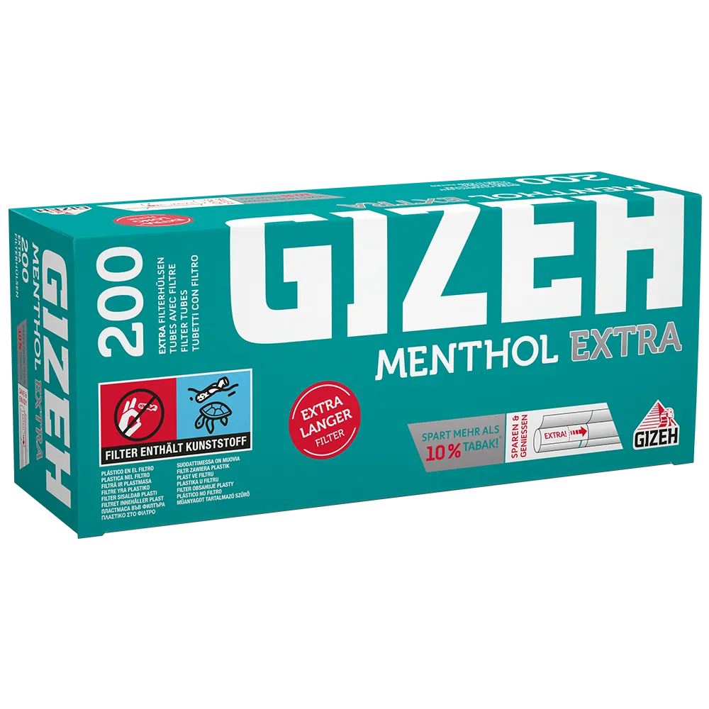 GIZEH Menthol Extra Filterhulzen 200 Stuks