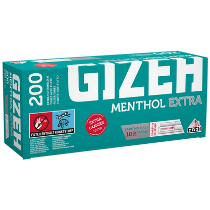 GIZEH Menthol Extra Filterhulzen 200 Stuks