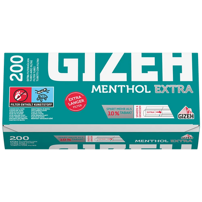 GIZEH Menthol Extra Filterhulzen 200 Stuks