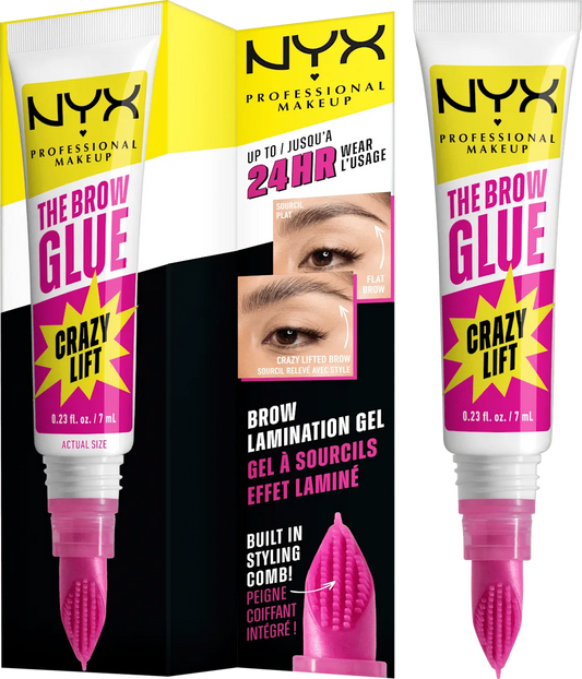 NYX Professional Makeup The Brow Glue Crazy Lift 01 Wenkbrauwgel 7ml