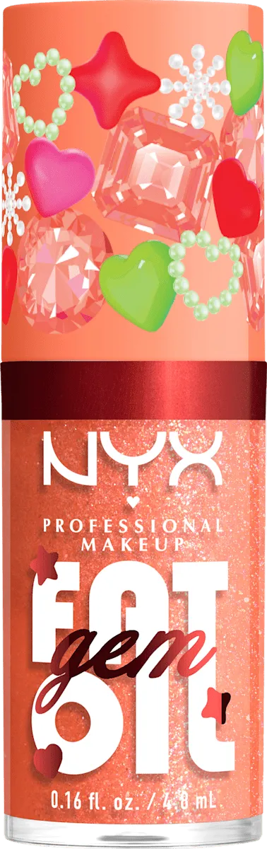 NYX Professional Makeup XMAS Fat Oil Gem Peach Diamond Lipgloss 4.8ml