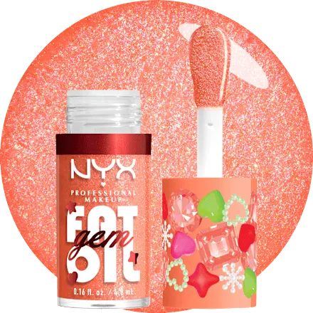 NYX Professional Makeup XMAS Fat Oil Gem Peach Diamond Lipgloss 4.8ml